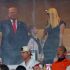 Donald Trump observa la Final de Futbol Americano Colegial desde un palco del Hard Rock Stadium durante el duelo entre Miami Hurricanes e Indiana Hoosiers.