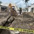 Zanja de drenaje colapsada en la colonia Electricista de Matamoros, donde un derrumbe de tierra provoco la muerte de un trabajador y dejo a otro gravemente herido durante labores de excavacion.