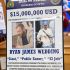 Un cartel de recompensa por el arresto de Ryan James Wedding se ve después de una conferencia de prensa que anuncia la acusación contra el ex snowboarder olímpico por asesinato y lavado de dinero, en el Departamento de Justicia el 19 de noviembre de 2025