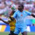 Axel Tuanzebe (4) fue el autor del gol que tiene a Congo con un pie en el Mundial
