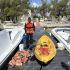 Al momento de la inspección, el individuo transportaba en un kayak 14 ejemplares de caracol rosado y una estrella de mar, todos aún con vida.