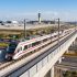 Tren Suburbano llegando a la nueva estación del Aeropuerto Internacional Felipe Ángeles (AIFA)