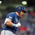 CLEVELAND, OHIO - APRIL 27: Jonathan Aranda #8 of the Tampa Bay Rays celebrates as he rounds the bases after hitting a solo homer during the eighth inning against the Cleveland Guardians at Progressive Field on April 27, 2026, in Cleveland, Ohio.   Jason Miller/Getty Images/AFP (Photo by Jason Miller / GETTY IMAGES NORTH AMERICA / Getty Images via AFP)