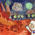 Uno de los dibujos seleccionados del desafío de arte de marzo organizado por Space Place, en el que se les pedía a los participantes dibujar lo que creen que verían en Marte.