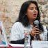CIUDAD DE MEXICO, 07JUNIO2025.- Sonia Lopez, tía de Fátima Cecilia, durante el análisis de la sentencia del secuestro y feminicidio de Fátima Cecilia Aldrighett en el Museo de la Mujer, ubicado en calle República de Bolívar. Fátima Cecilia Aldrighett era una niña de 7 años, cuyo cuerpo fue encontrado en un terreno baldío en Xochimilco, Ciudad de México. La menor desapareció el 11 de febrero de 2020 y cuatro días más tarde, el 15 de febrero, apareció en una bolsa de basura con signos de violencia física y abuso sexual. El 30 de abril del 2025 sus agresores fueron declarados culpables y condenados a 170 años de prisión, 100 por secuestro y 70 por el asesinato. FOTO: MAGDALENA MONTIEL/CUARTOSCURO.COM