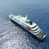 Vista aérea del crucero de lujo MV Hondius donde se presente un brote de hantavirus.