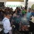 Ciudadanos de Culiacán se reunieron frente al Palacio Municipal para celebrar la salida de Rocha.