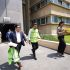 Zoé Robledo participa en el Simulacro Nacional 2026 durante una evacuación en instalaciones del IMSS en Ciudad de México.