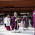 El papa León XIV llega para celebrar una misa pública en el estadio Stade Louis-II, en el marco de una visita de un día a Mónaco, el 28 de marzo de 2026.