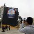 Greenpeace México desplegó una gran manta sobre andamios frente al Palacio de Bellas Artes