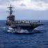 El portaaviones USS George H.W. Bush navega en el océano Índico durante operaciones del CENTCOM de Estados Unidos, según imagen difundida el 23 de abril de 2026.