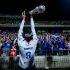 Aficionados celebraron el campeonato de Cruz Azul en el Estadio Olímpico Universitario.