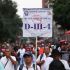Maestros de la CNTE marchando en calles de la Ciudad de Méxioc