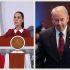 Collage de la Presidenta de México, Claudia Sheinbaum, y el embajador de Estados Unidos, Ronald Douglas Johnson, durante las declaraciones sobre el respeto a la soberanía nacional.
