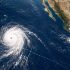 Vista satelital de la tormenta tropical Amanda en el Océano Pacífico, ubicada lejos de Baja California Sur