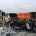 El fuego consumió un remolque tipo casa rodante del Circo Chino de Pekín