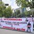 Maestros de la CNTE durante una de las protestas y bloqueos en la Ciudad de México.