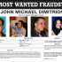 Imagen difundida por el FBI con datos y fotografías de John Michael Dimitrion, acusado de fraude hipotecario y prófugo desde 2010 junto a su esposa.