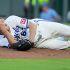 Seth Lugo recibió un pelotazo en la cabeza.
