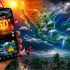 Celular con alertas falsas sobre una canícula de 50 grados y tormentas extremas frente a un mapa de México con lluvias, calor y actividad ciclónica.