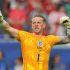 Jordan Pickford confía en que Inglaterra pueda eliminar al campeón Argentina en la Copa del Mundo.