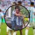 Yordi Rosado celebra triunfo de Argentina.
