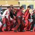Members of the South Korean boy band BTS perform during the 2026 World Cup football tournament final match between Spain and Argentina at the New York/New Jersey Stadium in East Rutherford on July 19, 2026.  (Photo by JUAN MABROMATA / AFP)