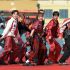 Members of the South Korean boy band BTS perform during the 2026 World Cup football tournament final match between Spain and Argentina at the New York/New Jersey Stadium in East Rutherford on July 19, 2026.  (Photo by JUAN MABROMATA / AFP)