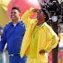 Ronaldinho y Ronaldo Nazario participaron en el medio tiempo de la Final del Mundial