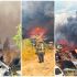 Incendio de pastizal consume más de cien vehículos en corralón de Reynosa