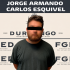 Jorge Armando Carlos Esquivel aparece con el rostro cubierto ante un fondo de la Fiscalía General del Estado de Durango.