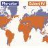 La proyección de Mercator, creada en el siglo XVI, distorsiona el tamaño real de los continentes.