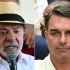 Mandatario izquierdista Luiz Inácio Lula da Silva y el senador conservador Flávio Bolsonaro