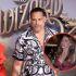 Montaje de Joe Manganiello con camisa estampada en un evento de The Wizard of Oz y Sofía Vergara con vestido rojo.