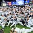 Los Rays celebraron en el Yankee Stadium su pase a la Serie de Campeonato tras barrer a los Yankees con menos de un tercio de su nómina.