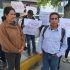 Familiares y allegados de Miguel Ángel N. sostienen carteles para exigir justicia y revisar su situación jurídica frente al Congreso de Hidalgo.