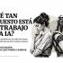 Ilustración editorial de personas de distintas ocupaciones, acompañada por una pregunta sobre exposición del trabajo a inteligencia artificial.