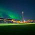 Aurora boreal ilumina el cielo en Bodo una noche antes del Bodo/GLimt Vs Borussia Dortmund de Champions League.