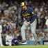 JoJo Romero reacciona después de ponchar a Max Muncy en el cuarto juego de la serie.