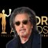 Montaje de Al Pacino con lentes oscuros y cabello gris frente al logotipo dorado de los Premios del Actor de SAG-AFTRA.
