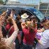 Registro fotográfico ubica a la exlegisladora junto a una camioneta durante la visita de la presidenta Sheinbaum a Ciudad Victoria, Tamaulipas, el pasado 10 de septiembre