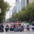 Integrantes de la Coordinadora Nacional de Trabajadores de la Educación durante un bloqueo en junio pasado, en Paseo de la Reforma y Bucareli.