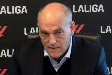 Javier Tebas en una conferencia de prensa.