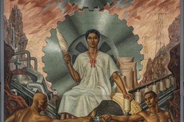 La exposición "Roberto Montenegro. Muralismo fuera de la norma" se exhibe en el Museo del Palacio de Bellas Artes.