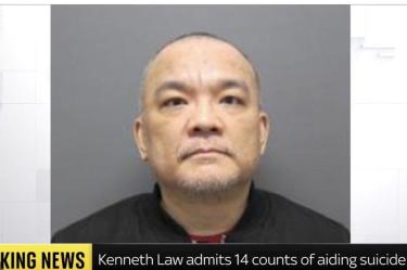 Kenneth Law podría enfrentar entre 10 y 20 años de prisión tras aceptar cargos por ayuda al suicidio.