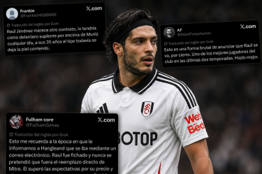 Los aficionados del Fulham no estuvieron de acuerdo con la salida de Jiménez del club