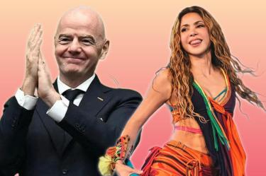 Shakira con Gianni Infantino.