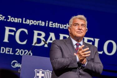 Joan Laporta habló sobre el posible fichaje de Julián Álvarez por parte del Barcelona