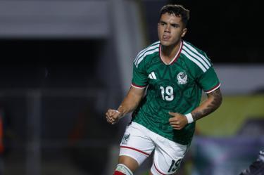 Mateo Levy celebra gol ante Correcaminos en partido amistoso de cara a los Juegos Centroamericanos y del Caribe 2026.
