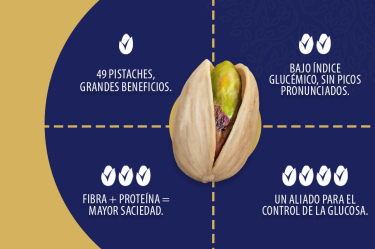 Los pistaches contienen vitaminas y minerales que participan en procesos relacionados con el metabolismo de la glucosa